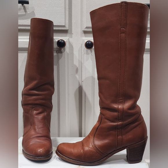 Vintage 1970's Dexter Campus Stacked Heeled Boots Womens Size 10 - Picture 1 of 8